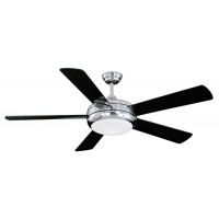 Litex E-TIT52SCH5LKRC Titan Collection 52-Inch Ceiling Fan with Remote Control  Five Reversible White Pine/Black Blades and Single Light Kit with Opal Glass - B0034KY57M